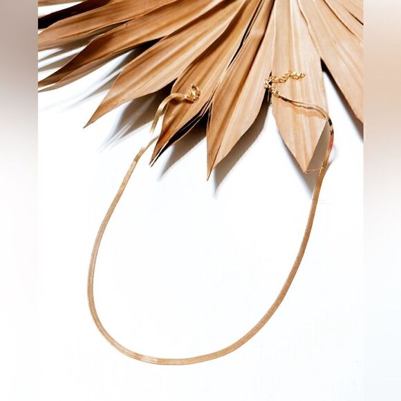 Gold snake chain necklace S543 - Picture 2 of 3